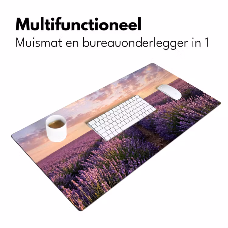 Landschap - Lavendelveld - Paars Muismat XXL klein -sfeer4
