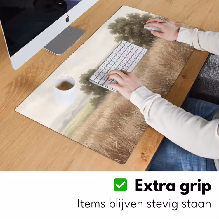 Landschap - Minimalistisch - Beige Muismat XXL klein -sfeer3
