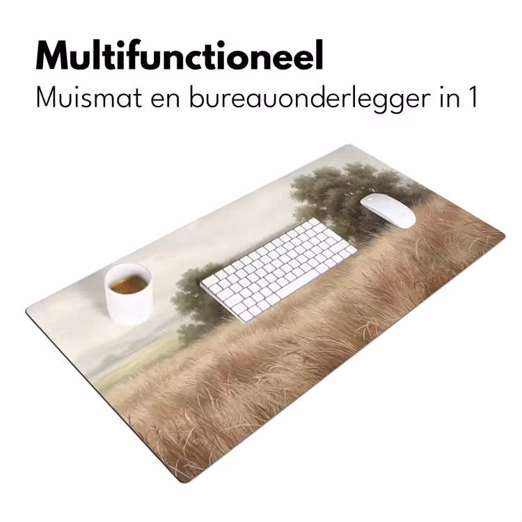 Landschap - Minimalistisch - Beige Muismat XXL klein -sfeer4