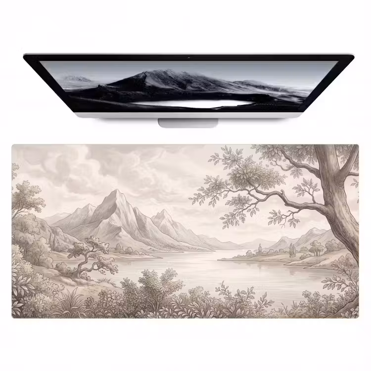 Landschap - Bergen - Meer - Natuur Muismat XXL klein -zzz3d