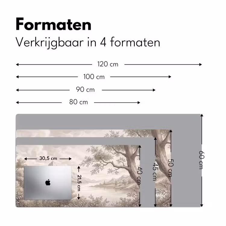 Landschap - Bergen - Meer - Natuur Muismat XXL klein -sfeer5
