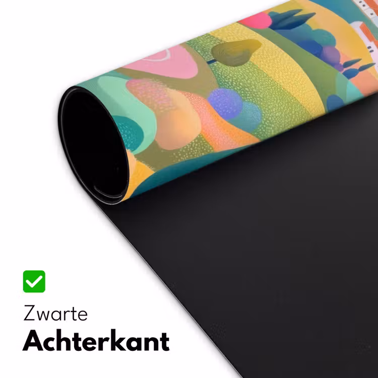 Landschap - Paars - Pastel - Huizen Muismat XXL klein -sfeer2