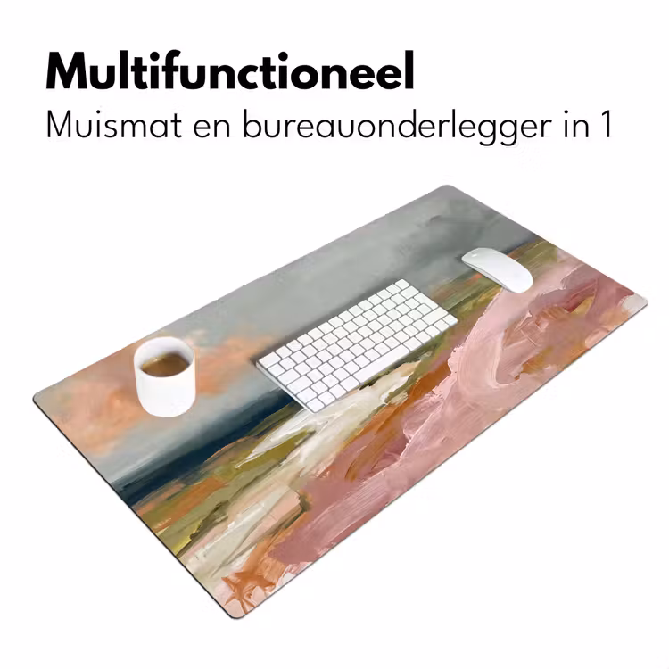 Landschap - Rivier - Abstract - Roze - Groen Muismat XXL klein -sfeer4