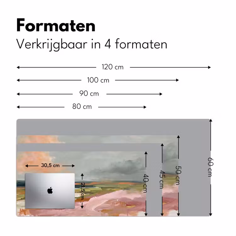 Landschap - Rivier - Abstract - Roze - Groen Muismat XXL klein -sfeer5