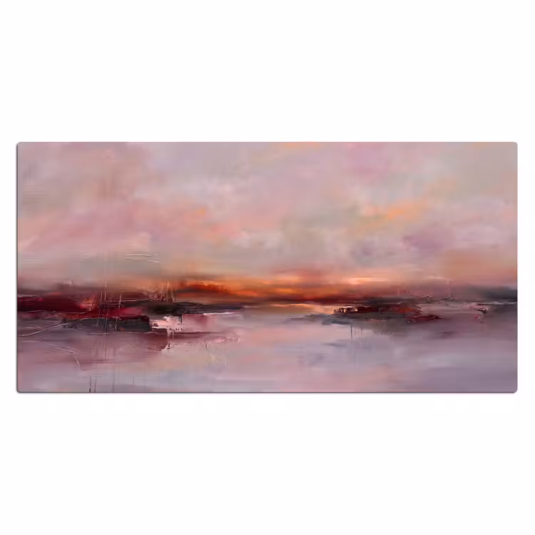 Landschap - Zonsondergang - Abstract - Modern - Roze Muismat XXL klein -3d_leeg