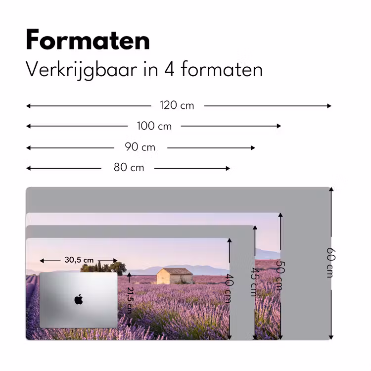 Lavendel - Landschap - Sereen - Paars Muismat XXL klein -sfeer5