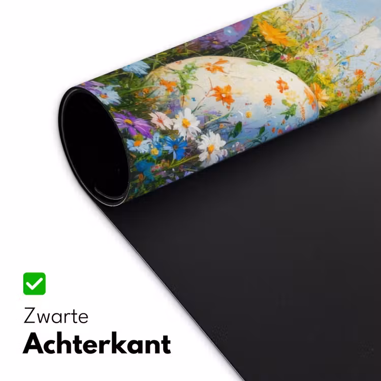 Grasveld - Eieren - Bloemen Muismat XXL klein -sfeer2