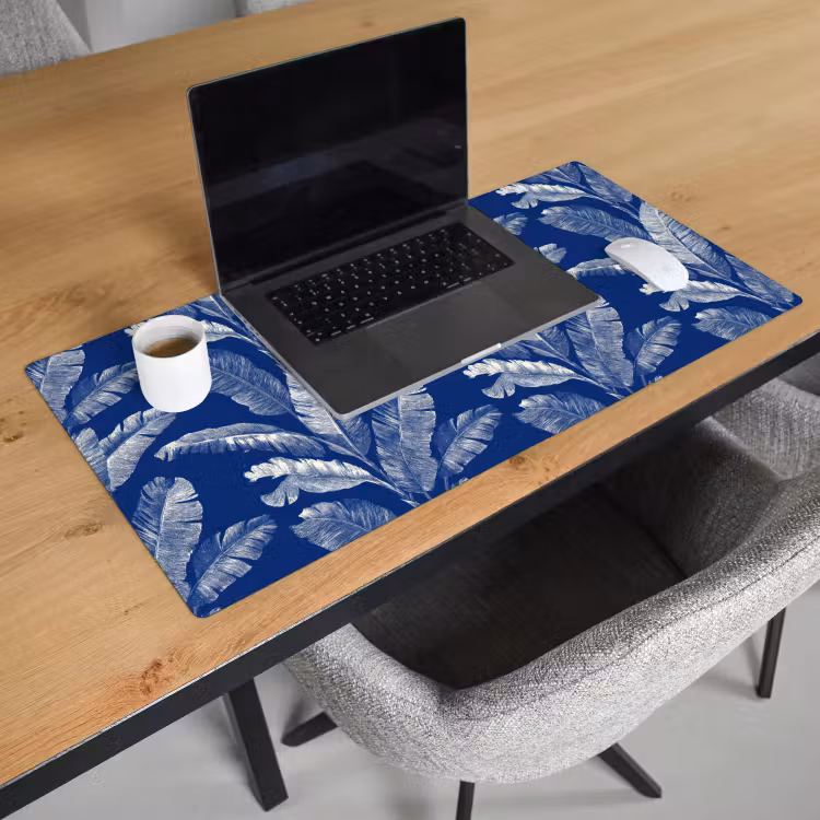 Blad - Palm - Blauw Muismat XXL klein 681 -sfeer1
