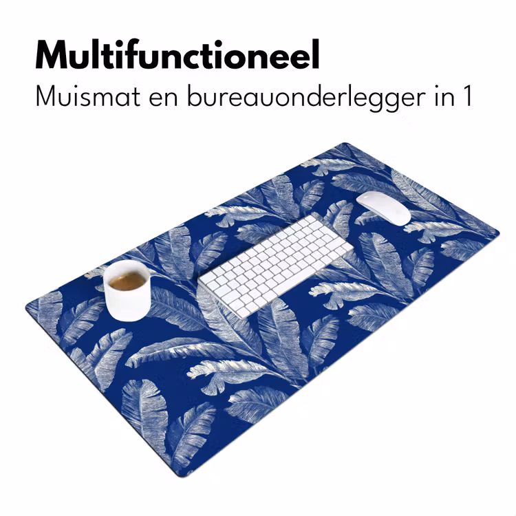 Blad - Palm - Blauw Muismat XXL klein 681 -sfeer4