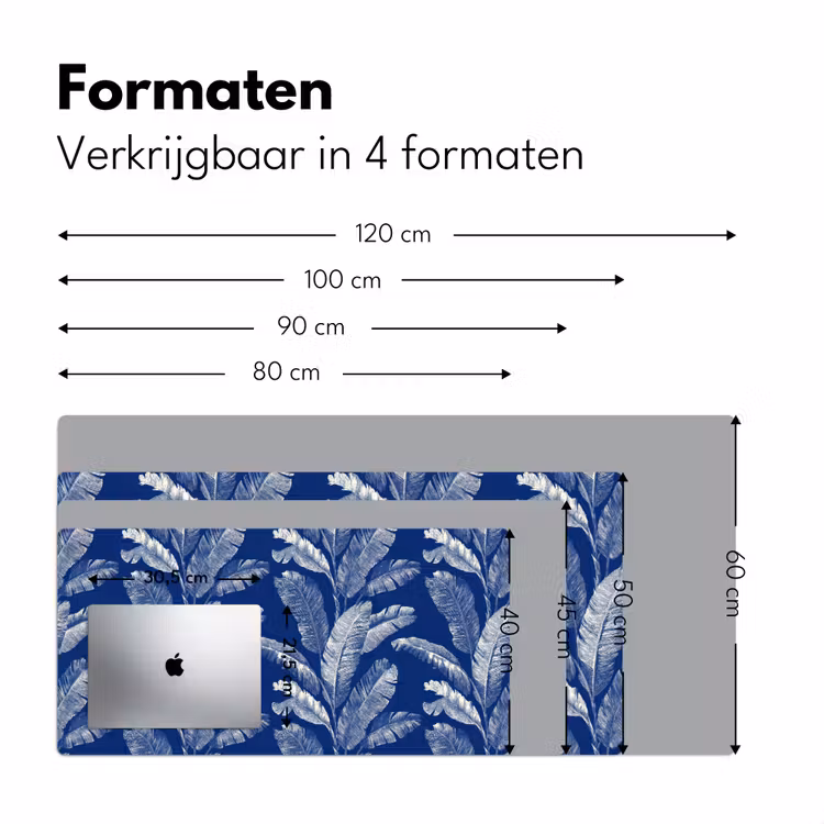 Blad - Palm - Blauw Muismat XXL klein 681 -sfeer5
