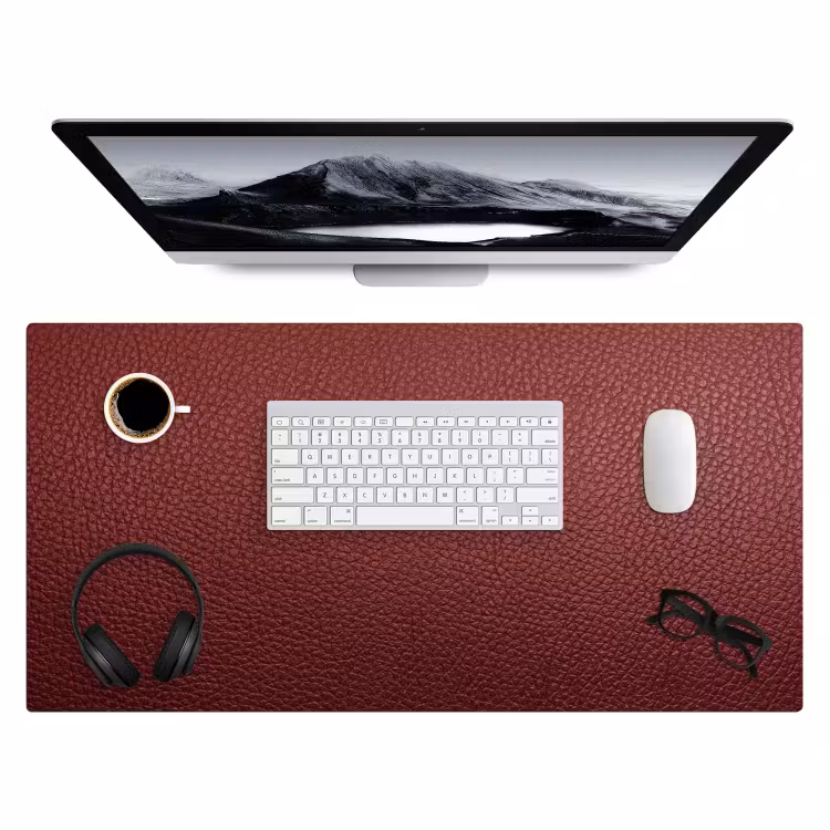 leer-lederlook-rood-licht Muismat XXL klein -3d