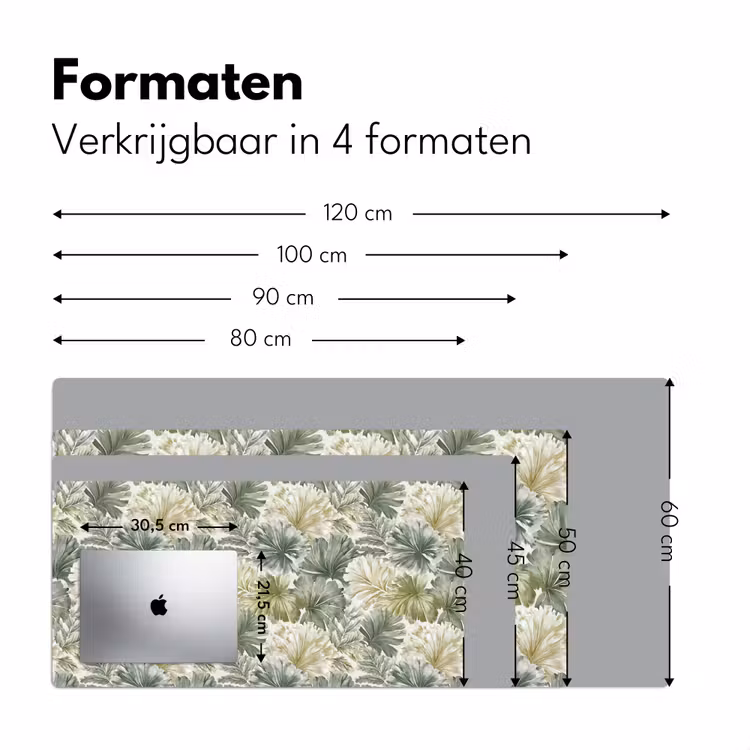 Bladeren - Botanisch - Groen Muismat XXL klein 681 -sfeer5
