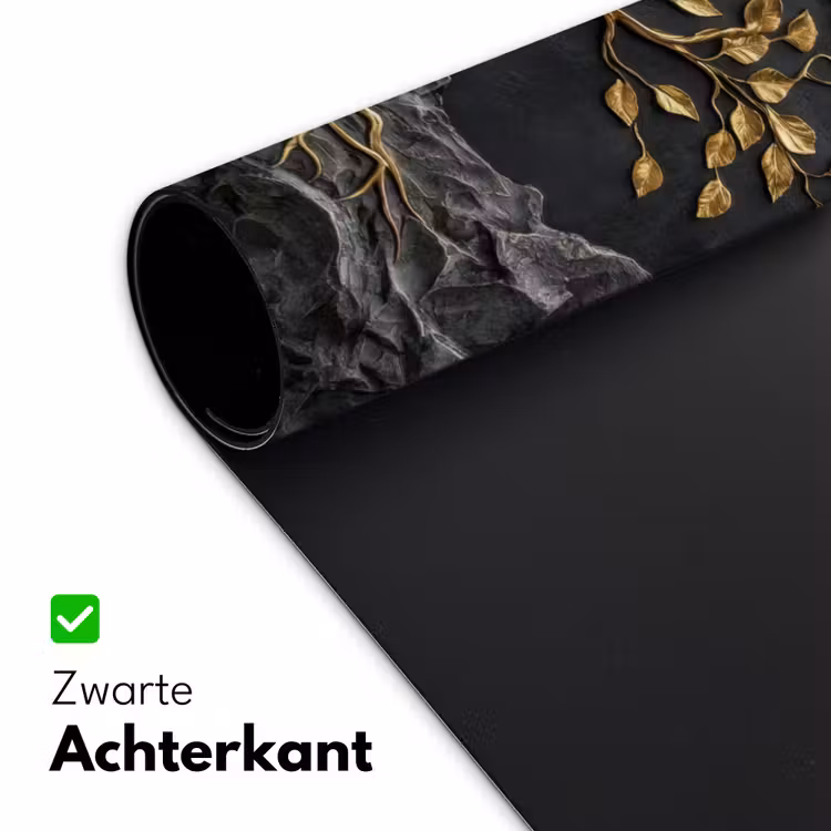 Bladeren - Goud - Boom - Rots Muismat XXL klein -sfeer2