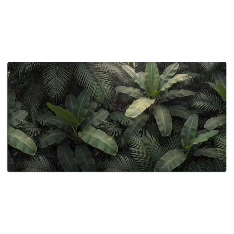 Bladeren - Groen - Tropisch - Natuur Muismat XXL klein -3d_leeg