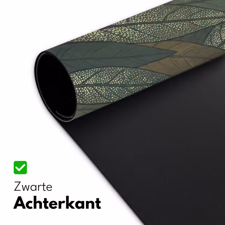 Bladeren - Patroon - Gestippeld - Natuur - Groen Muismat XXL klein -sfeer2