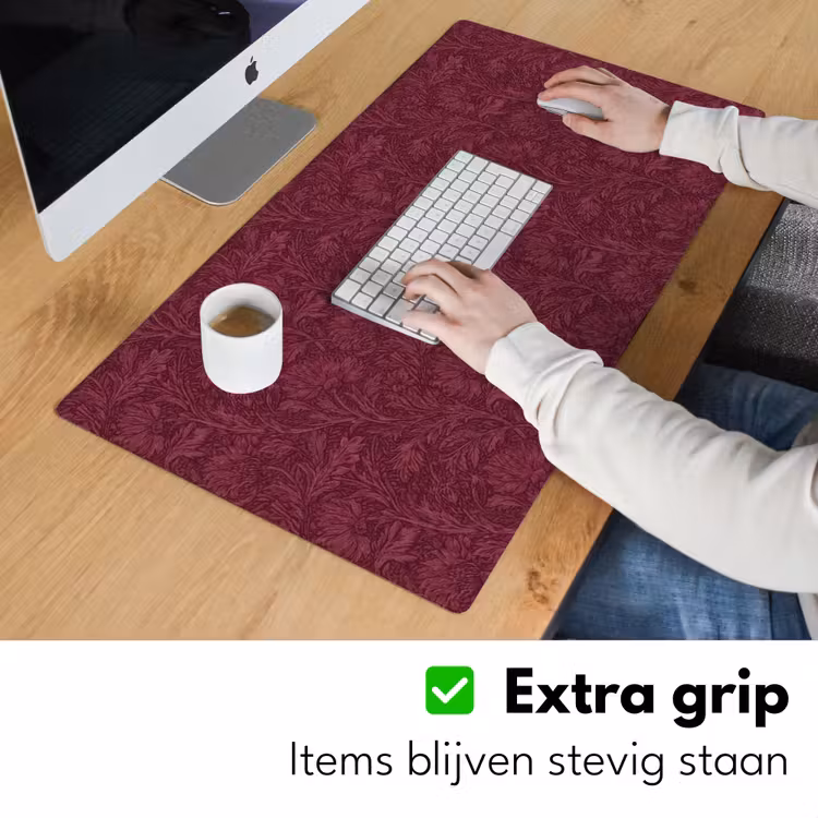 Bladeren - Patroon - Paars Muismat XXL klein 681 -sfeer3
