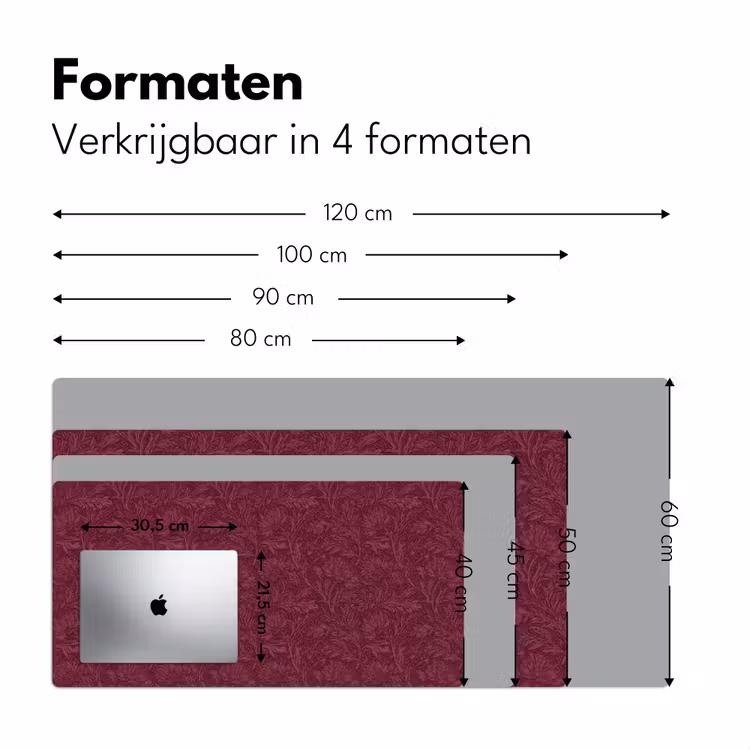 Bladeren - Patroon - Paars Muismat XXL klein 681 -sfeer5