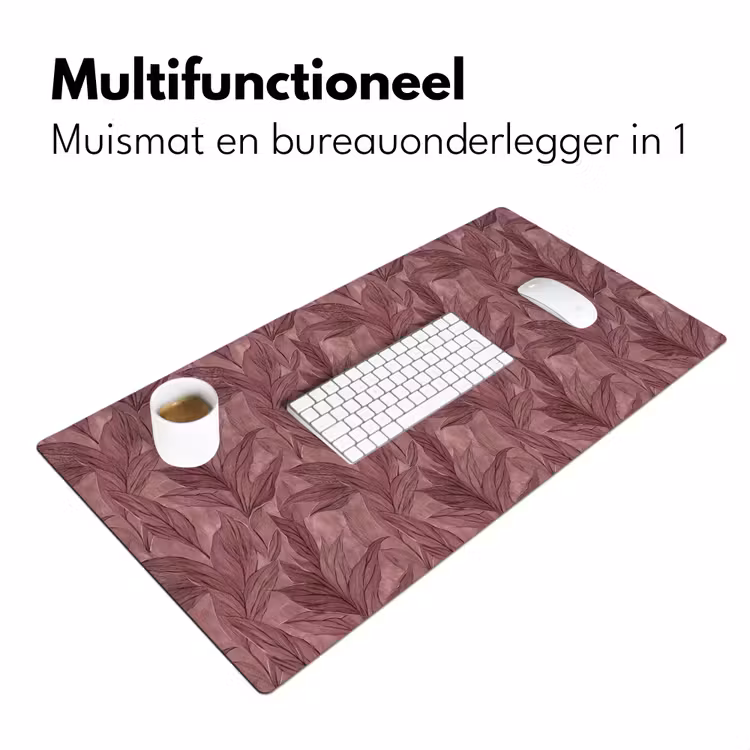 Bladeren - Patroon - Paars Muismat XXL klein 681 -sfeer4