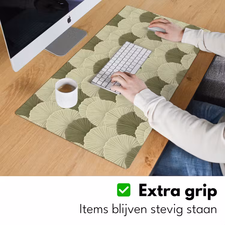 Bladeren - Structuur - Groen Muismat XXL klein 681 -sfeer3