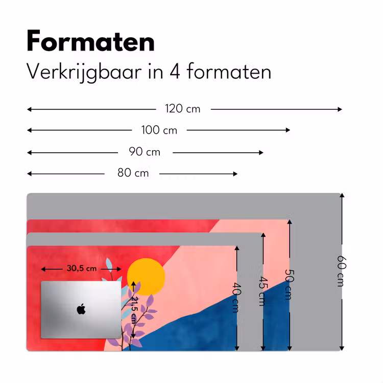 Bladeren - Zon - Abstracte vormen Muismat XXL klein -sfeer5