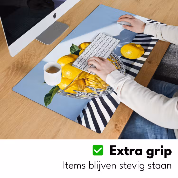 Desk Mat - Lemons - Fruit - Yellow - Citroenen - Fruit - Geel Muismat XXL klein