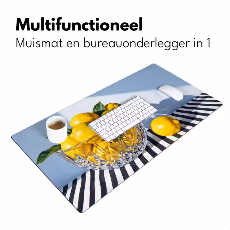 Desk Mat - Lemons - Fruit - Yellow - Citroenen - Fruit - Geel Muismat XXL klein