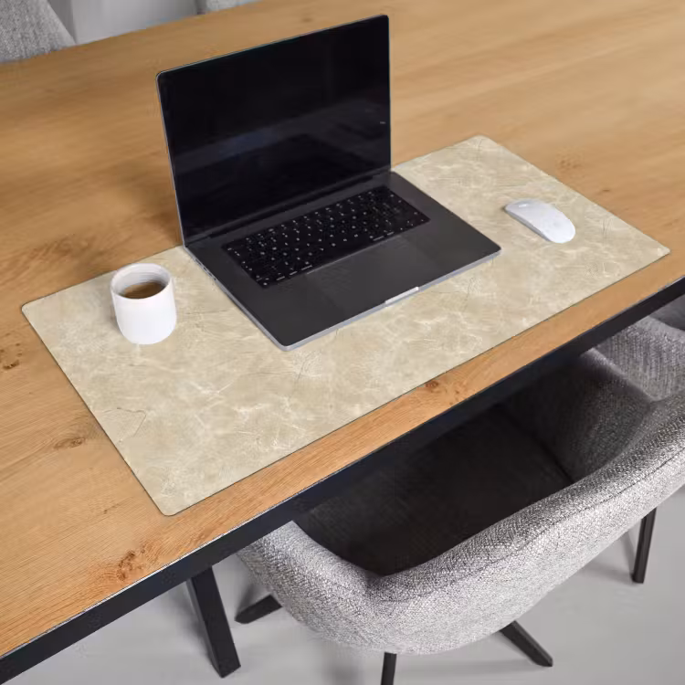 Lichtbeige - Marmer - Diffusie adering Muismat XXL klein 681 -sfeer1
