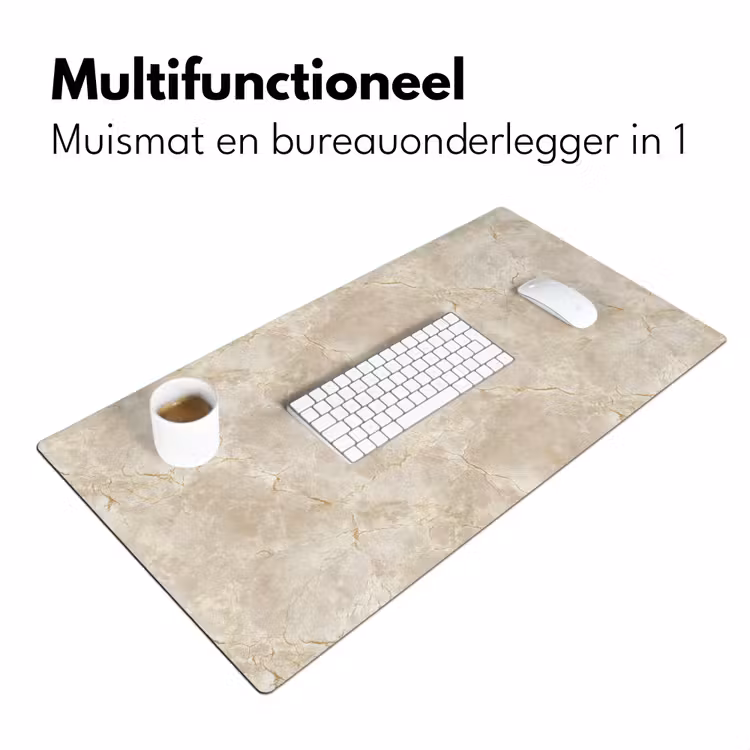 Lichtbeige - Marmer - Aders Muismat XXL klein 681 -sfeer4