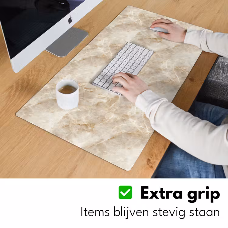 Lichtbeige - Onyx - Subtiel Muismat XXL klein 681 -sfeer3