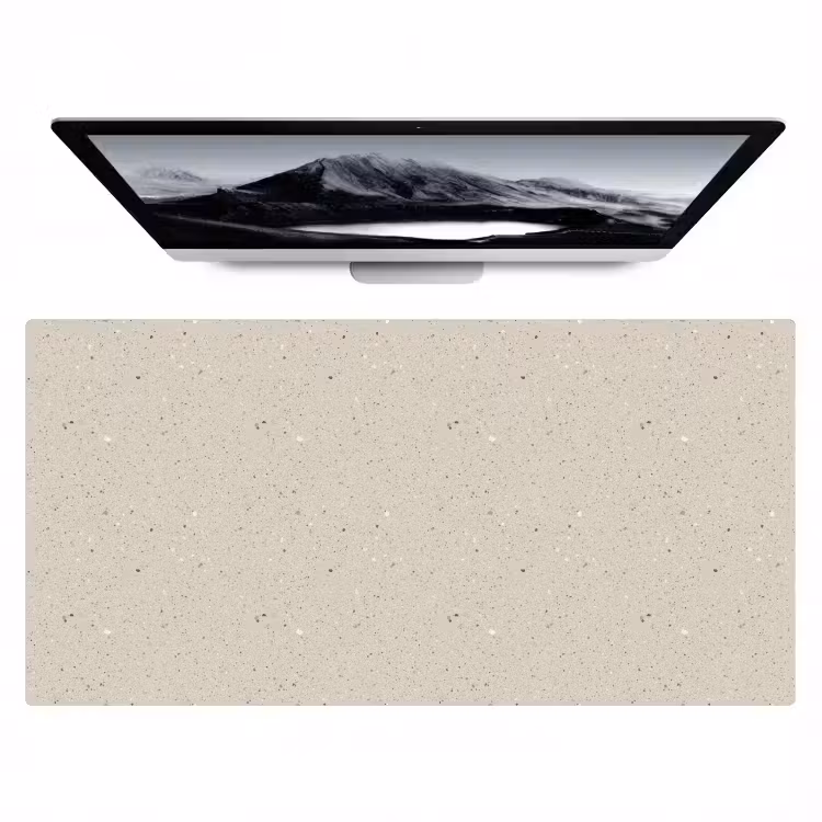 Lichtbeige - Terrazzo - Grijs Muismat XXL klein 681 -zzz3d