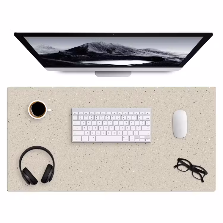 Lichtbeige - Terrazzo - Grijs Muismat XXL klein 681 -3d
