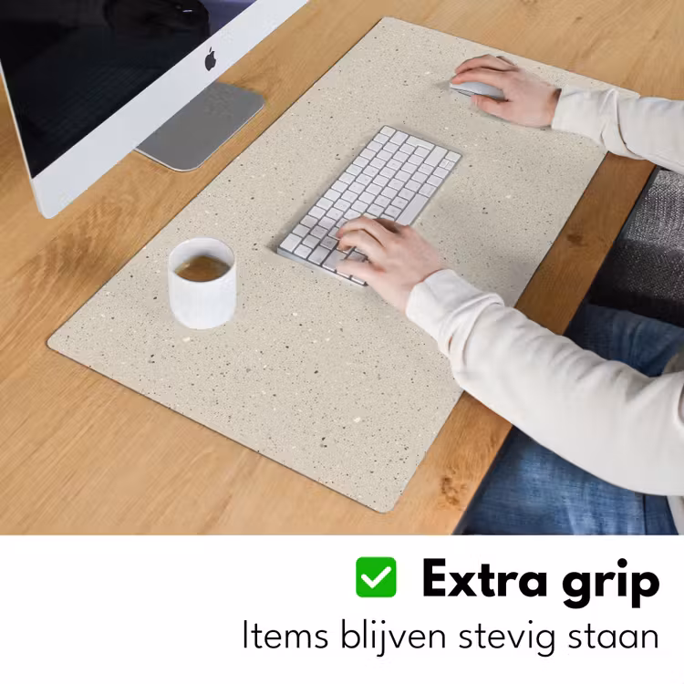 Lichtbeige - Terrazzo - Grijs Muismat XXL klein 681 -sfeer3