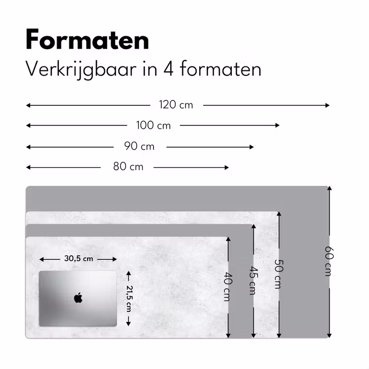 Lichtgrijs - Betonstructuur - Subtiel Muismat XXL klein 681 -sfeer5