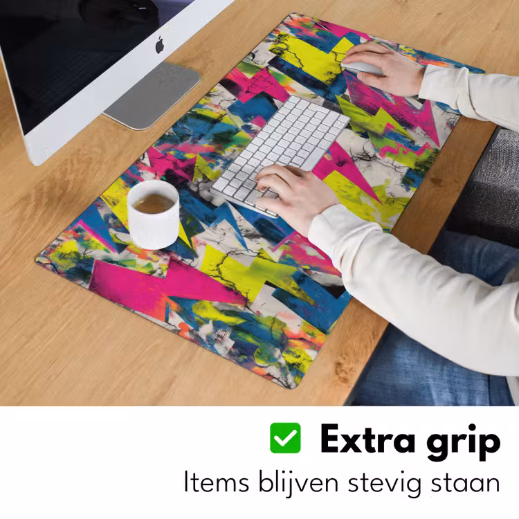Bliksemschichten - Patroon - Marmer - Kleuren Muismat XXL klein -sfeer3