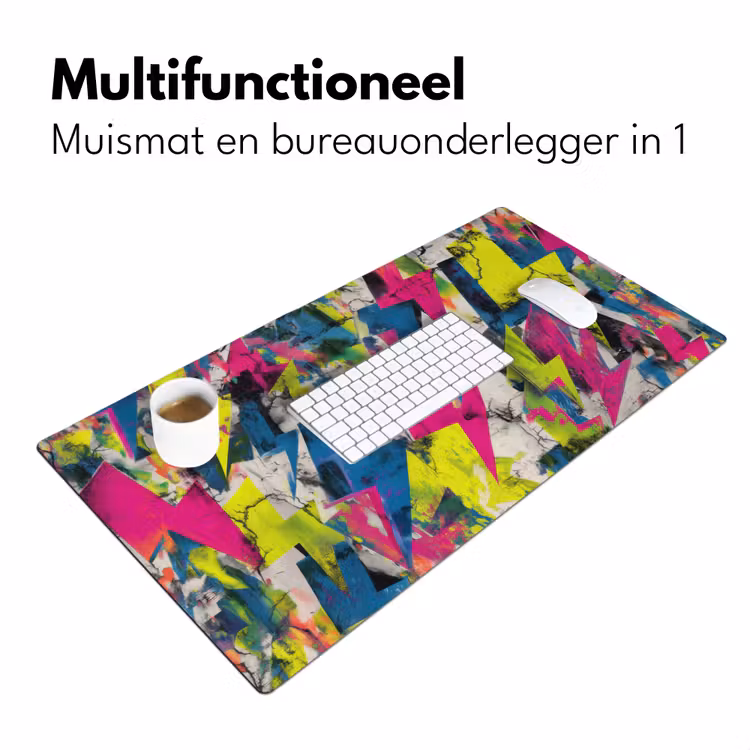 Bliksemschichten - Patroon - Marmer - Kleuren Muismat XXL klein -sfeer4