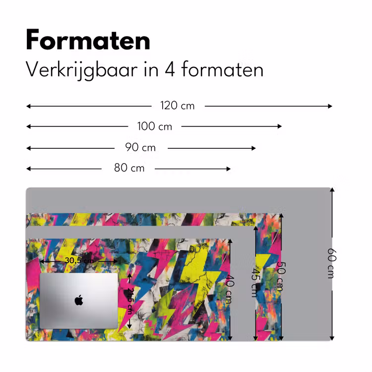 Bliksemschichten - Patroon - Marmer - Kleuren Muismat XXL klein -sfeer5