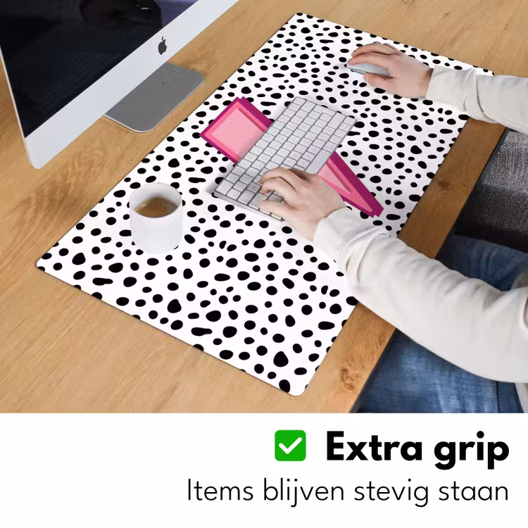 Bliksem - Roze - Stippen Muismat XXL klein -sfeer3