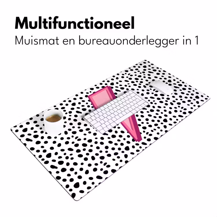 Bliksem - Roze - Stippen Muismat XXL klein -sfeer4