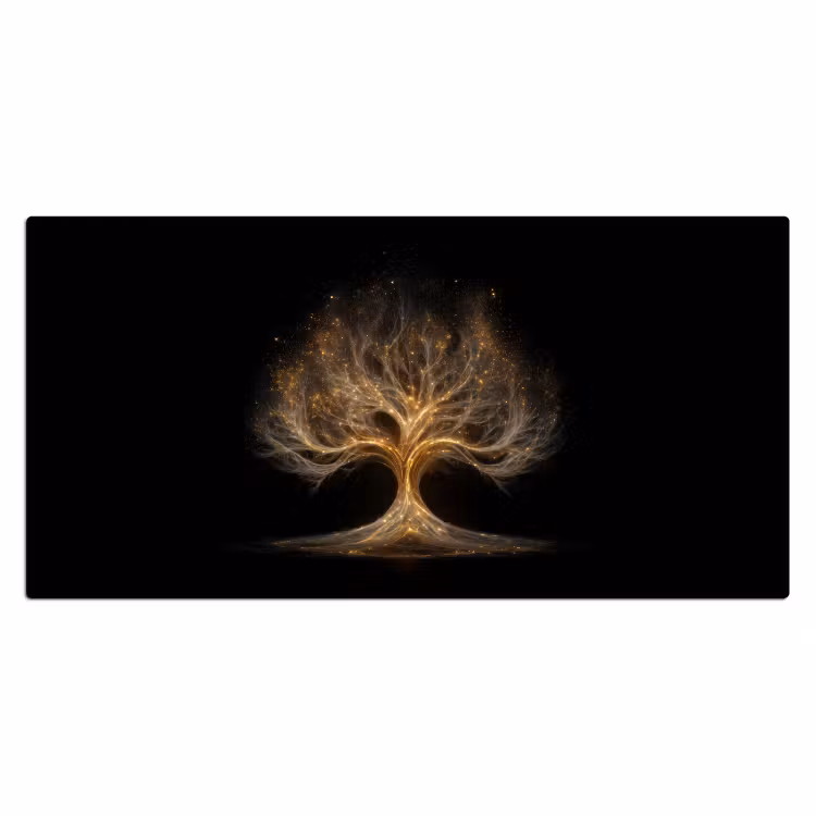 Lichtjes - Boom - Abstract - Zwart Muismat XXL klein -3d_leeg