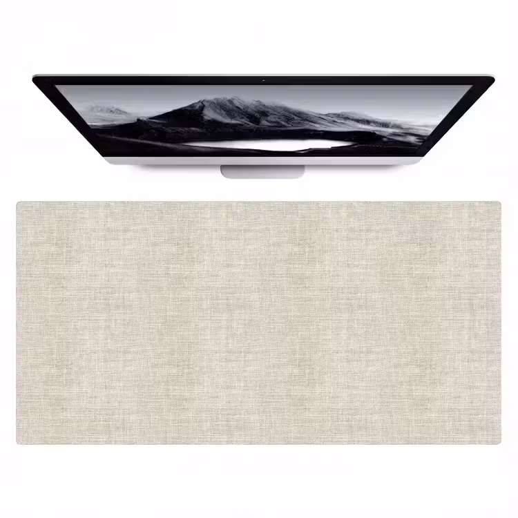 Linnen - Textuur - Beige Muismat XXL klein 681 -zzz3d