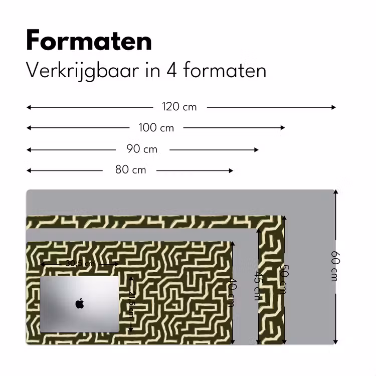 Lijnen - Abstract - Groen Muismat XXL klein 681 -sfeer5