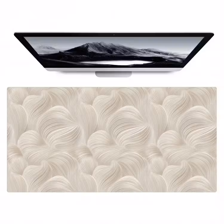 Lijnen - Waaier - Beige Muismat XXL klein 681 -zzz3d