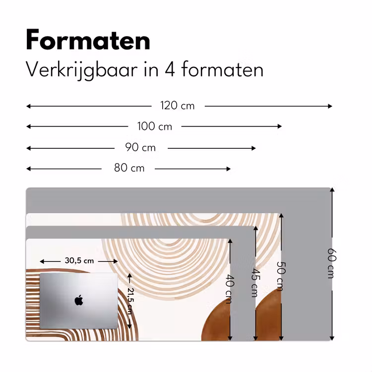 Desk Mat - Lines - Minimalist - Art - Lijnen - Minimalistisch - Kunst Muismat XXL klein