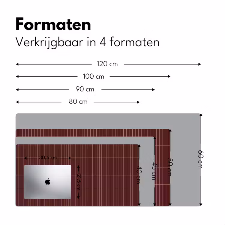 Lijnen - Patroon - Bordeaux Muismat XXL klein 681 -sfeer5
