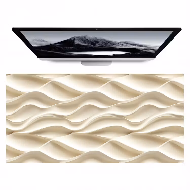 Lijnen - Golvend - Crème Muismat XXL klein 681 -zzz3d