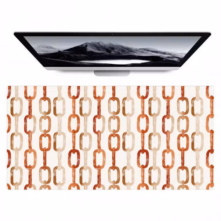 Schakels - Patroon - Aquarel - Terracotta Muismat XXL klein 681 -zzz3d