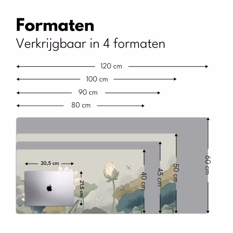 Lotus - Bloemen - Groen Muismat XXL klein -sfeer5