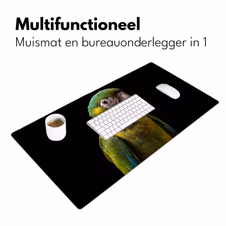 Ara - Portret - Groen Muismat XXL klein -sfeer4