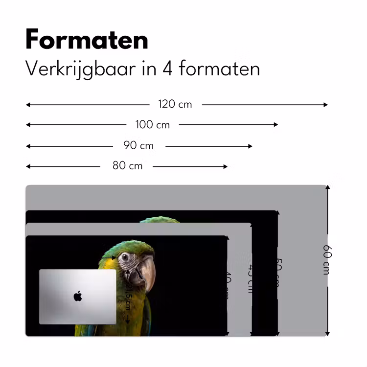 Ara - Portret - Groen Muismat XXL klein -sfeer5