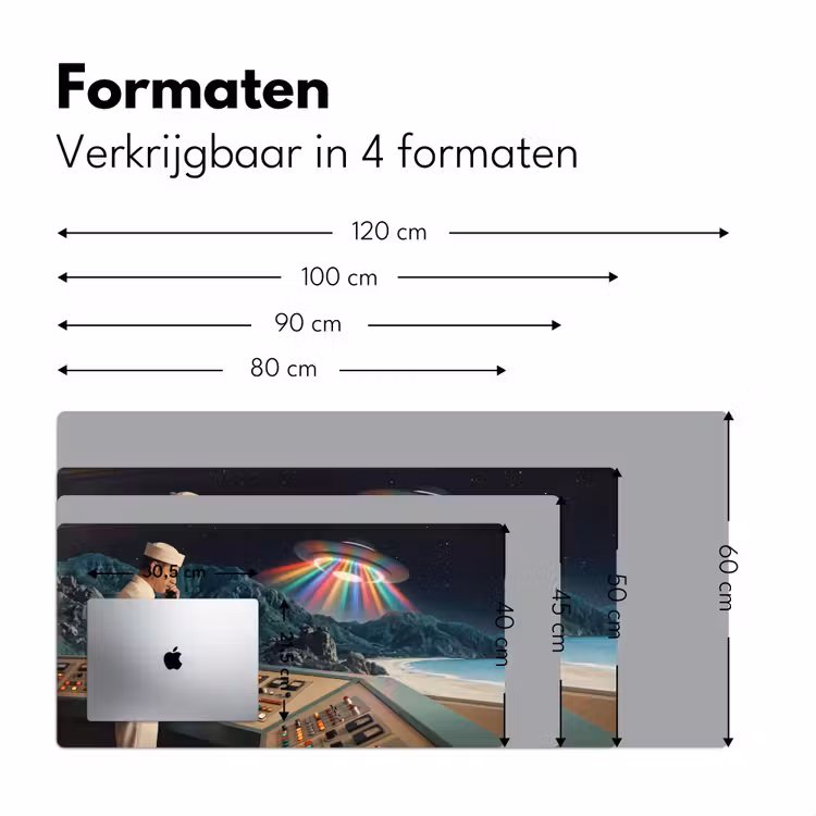 Desk Mat - Man - Control Room - Beach - Man - Controlekamer - Strand Muismat XXL klein